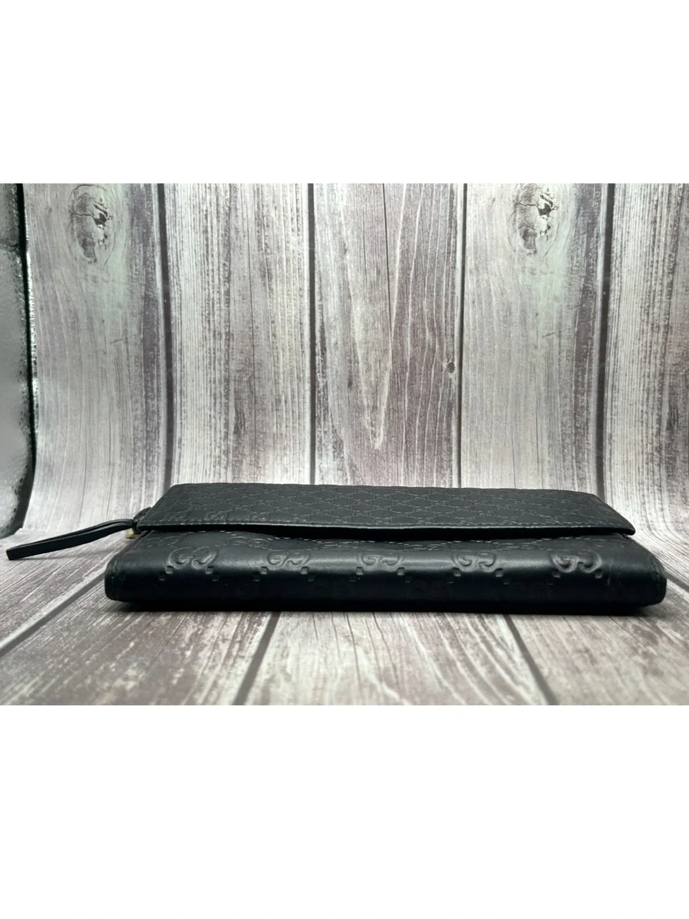 GUCCI Microguccissima Bree Continental GG Calfskin Leather Wallet Black w/ COA - Picture 8 of 16